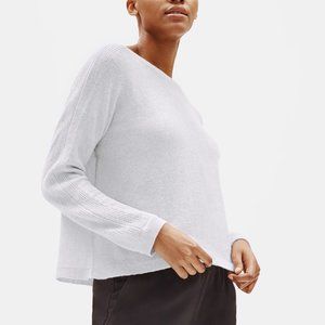 NWT Eileen Fisher Pearl Italian Cashmere Bateau Neck Box-Top